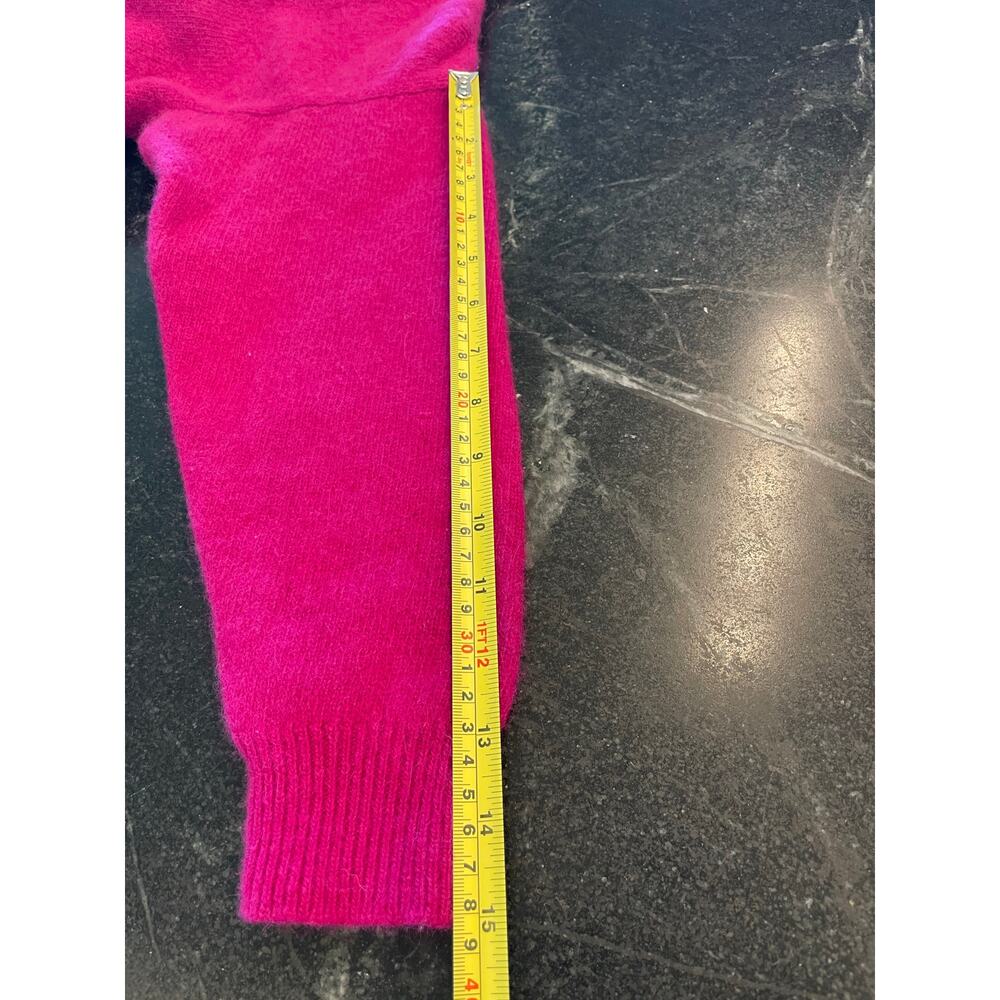 The Limited Hot Pink Fuschia Mockneck Lambswool and Angora Tunic sweater Small - Picture 8 of 11
